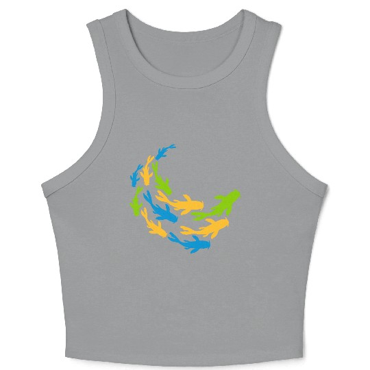 colorful shoal koi fish Crop Tank Top