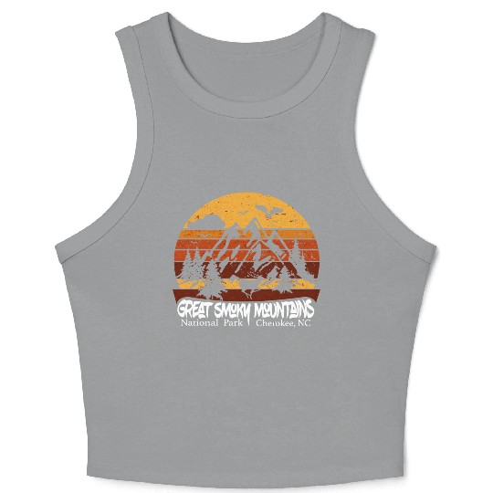 Great Smoky Mountains Cherokee Nc Vintage Souvenir Crop Tank Top