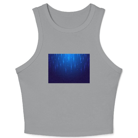 Navy Blue Glowing Neon Dots Crop Tank Top