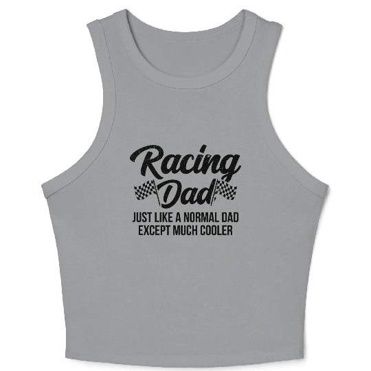 Pit Crew Checkered Flag Car Racing Dad Crop Tank Top