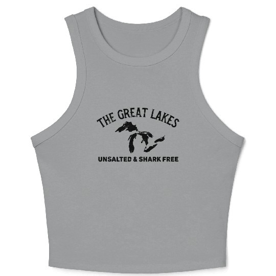 The Great Lakes Unsalted Shark Free Michigan Vinta Crop Tank Top