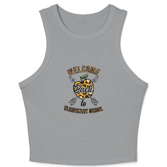 Welcome Back To Elementary School Leopard Print Crop Tank Top