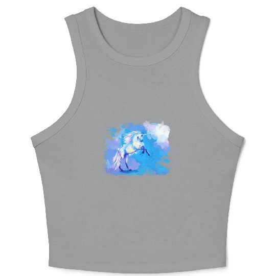 Unicorn Dream fantasy animal painting Crop Tank Top