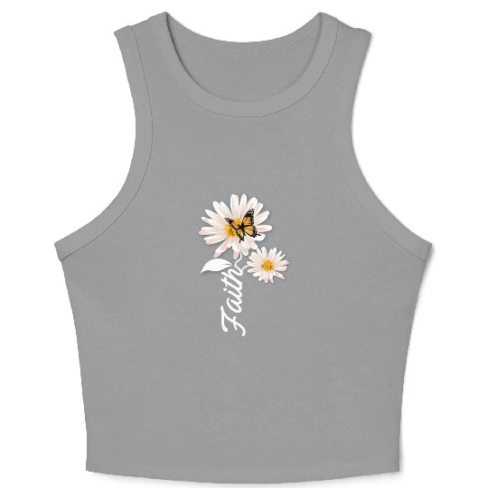 Christian Gardener Butterfly Faith Daisy Crop Tank Top