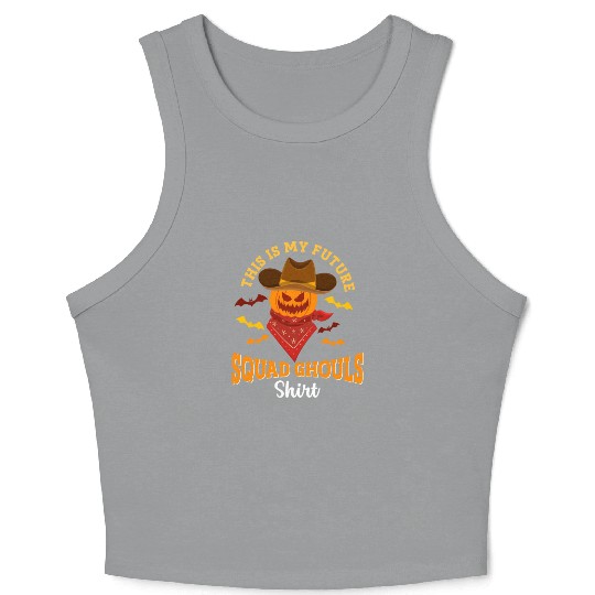 Cowboy Halloween Future Squad Ghouls Skeleton Crop Tank Top