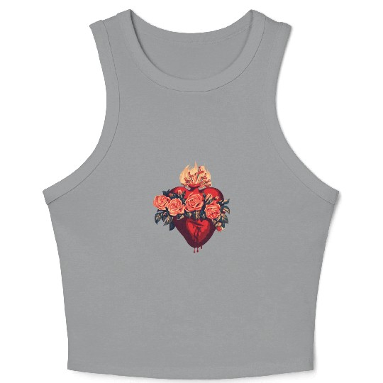 Immaculate Heart Of Mary Vintage Blessed Catholic Crop Tank Top