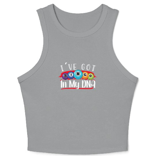Bingo Card Game Grandma Bingo Player Bingo Cards Crop Tank Top