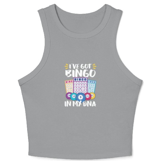 Bingo Card Game Grandma Bingo Player Bingo Cards Crop Tank Top