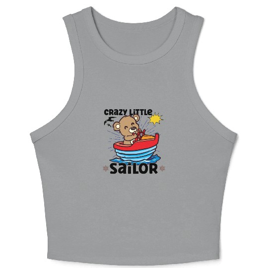 Sailing Sailboat Boating Kid Child Yacht Boat Crop Tank Top
