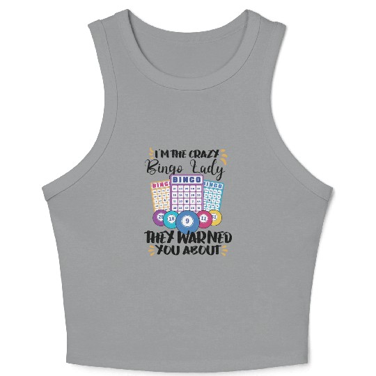 Bingo Card Game Grandma Bingo Player Bingo Cards Crop Tank Top
