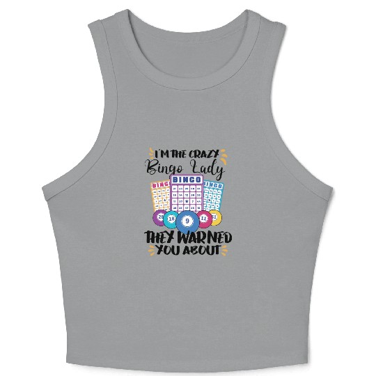 Bingo Card Game Grandma Bingo Player Bingo Cards Crop Tank Top