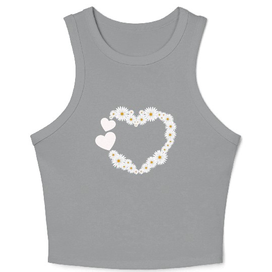 Daisy Flower Heart Women Gardener Wildflower Crop Tank Top