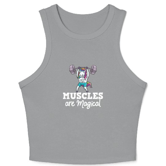 Unicorn Muscle Workout Fitness Training Sport Gym Crop Tank Top