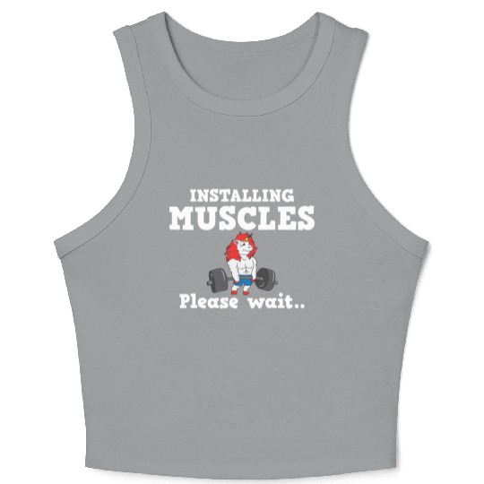 Unicorn Muscle Workout Fitness Training Sport Gym Crop Tank Top