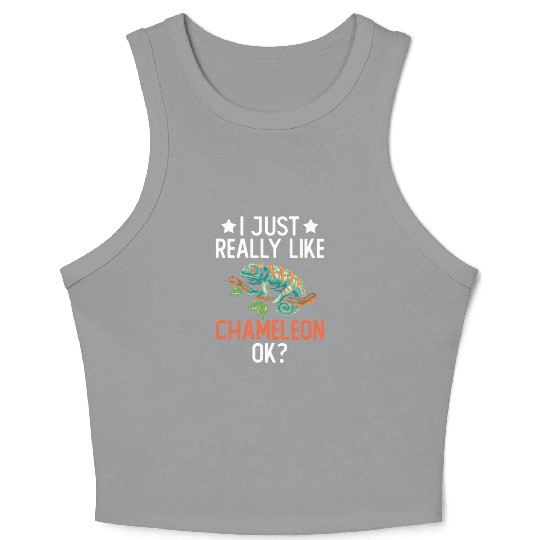 I Just Really Like Chameleon Lizard Reptile Pet Crop Tank Top