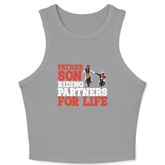 Father Son, Riding Partners For Life 3 Crop Tank Top