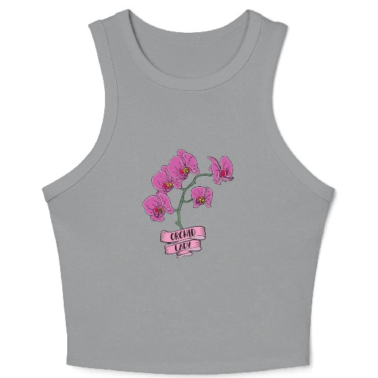 Orchid Plant Lady Cartoon Crop Tank Top