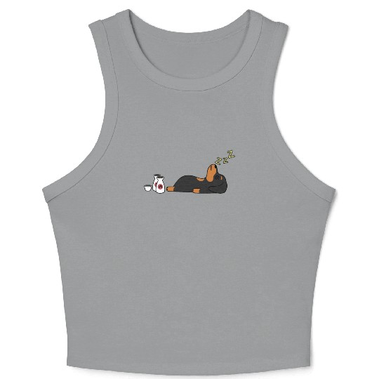 Dachshund Sake Drunk Crop Tank Top