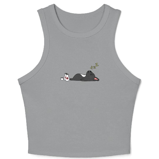 French Bulldog Sake Drunk Crop Tank Top