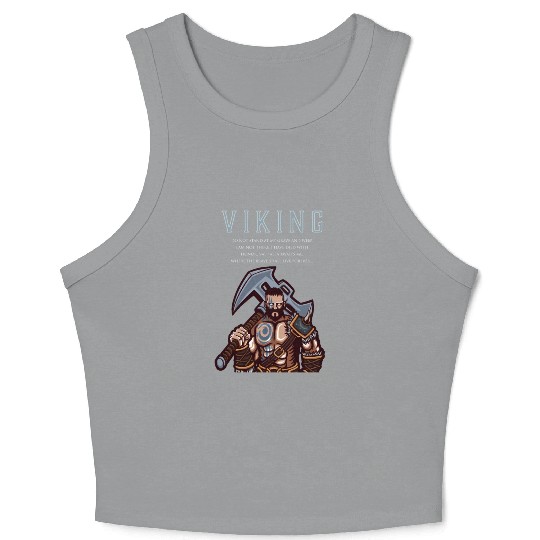 Viking Warrior Valhalla Awaits Me 1 Crop Tank Top
