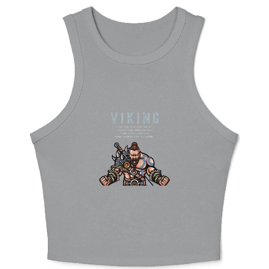 Viking Warrior Valhalla Awaits Me 2 Crop Tank Top