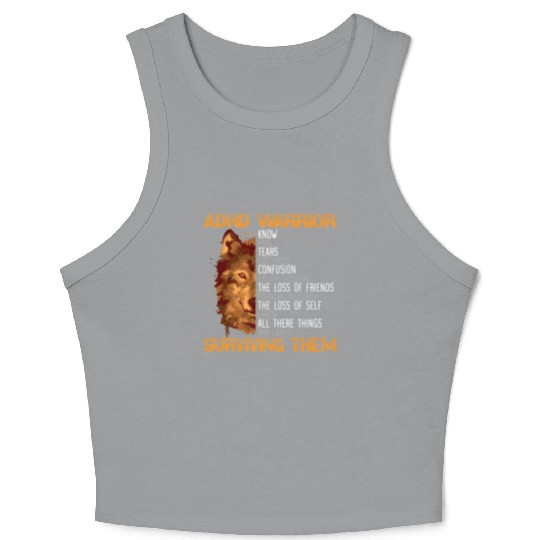 ADHD Warrior Embrace Neurodiversity ADHD Awareness Crop Tank Top