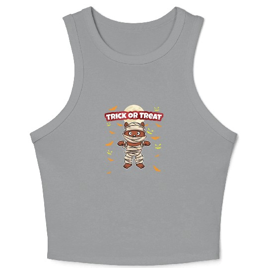 Trick Or Treat Scary Creepy Halloween Monster Crop Tank Top