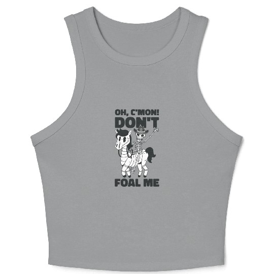 Halloween Cowboy Skeleton Foal Horse Riding Crop Tank Top
