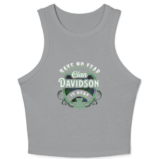 Funny Scottish Clan Davidson Tartan Have No Fear Crop Tank Top