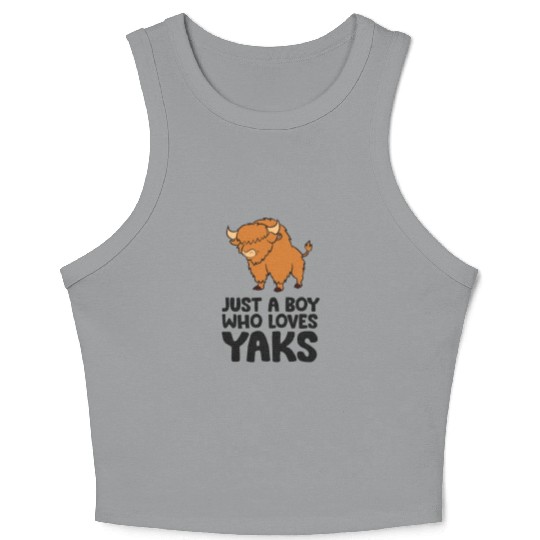 Just a Boy Who Loves Yaks Crop Tank Top