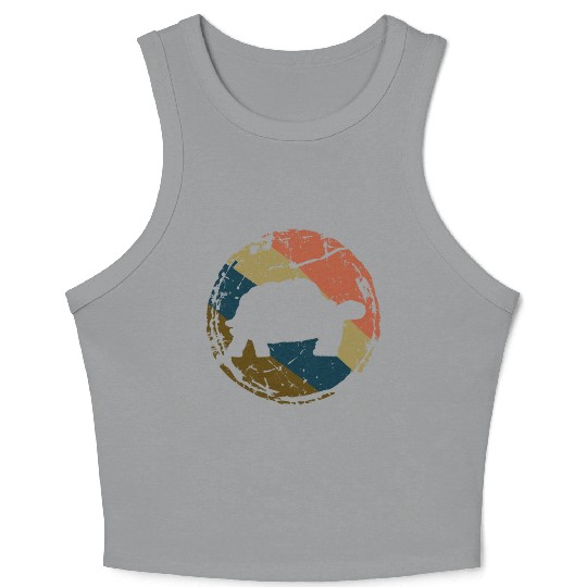 Turtle Lover Gift Tortoise Vintage Sea Turtle Crop Tank Top