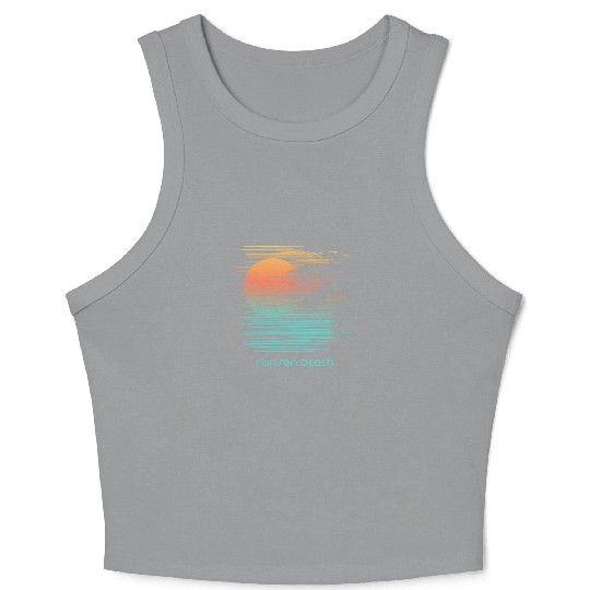 Artistic Stinson Beach California Palm Tree Crop Tank Top