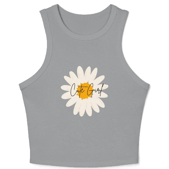 Cute Girl floral Crop Tank Top