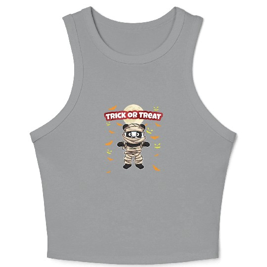Trick Or Treat Scary Creepy Halloween Monster Crop Tank Top