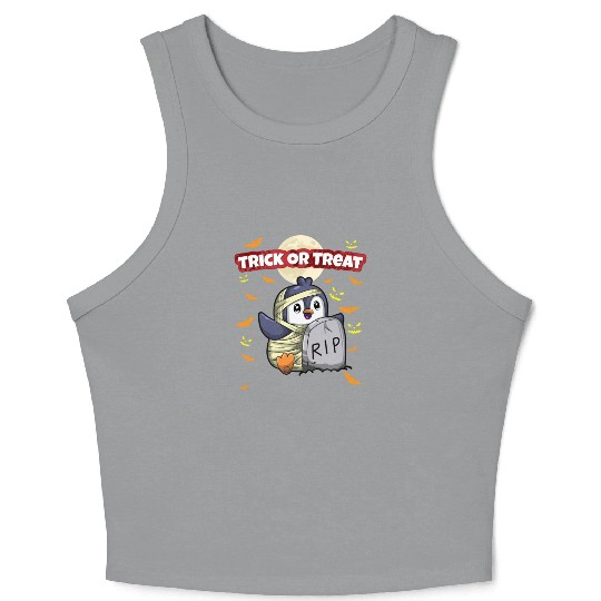 Trick Or Treat Scary Creepy Halloween Monster Crop Tank Top