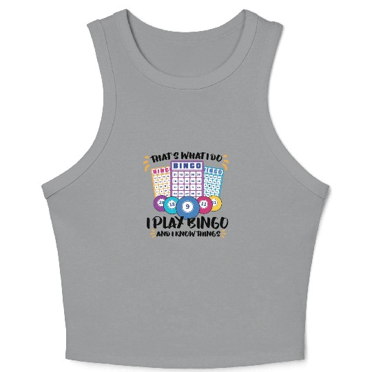 Bingo Card Game Grandma Bingo Player Bingo Cards Crop Tank Top