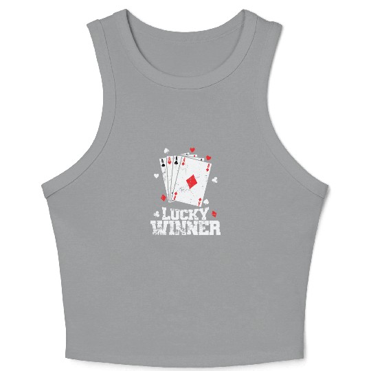 Lucky Winner Ace Skat Poker Card Game Crop Tank Top