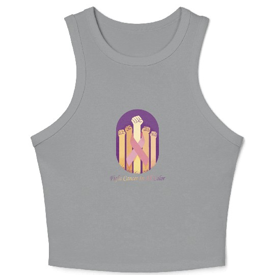 Cancer Sucks In Every Color Fighter Fight Support Crop Tank Top