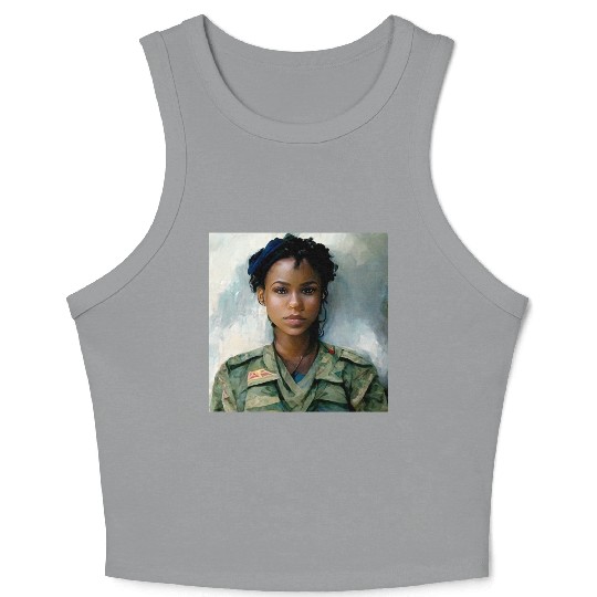 Beautiful US army combat medic painting Crop Tank Top