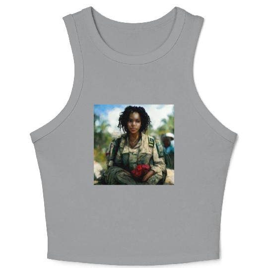 Beautiful US army combat medic painting Crop Tank Top