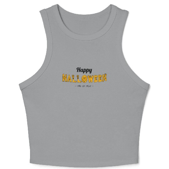 Happy Halloween Monster trick or treat Crop Tank Top