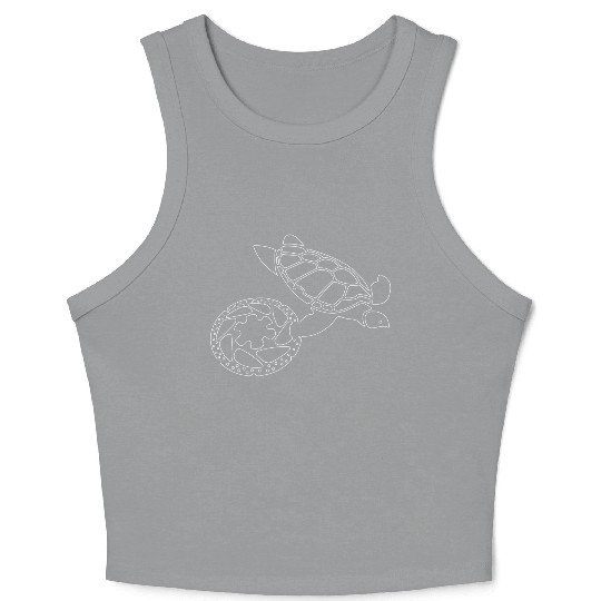 Ocean Animals Sea Turtle's Life Crop Tank Top