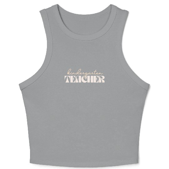 Retro Kindergarten Teacher Vintage Kinder Crew Crop Tank Top