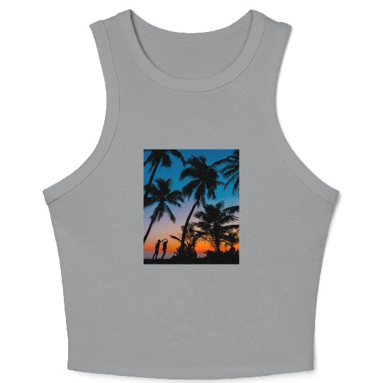SWEETNESS OF DANCE -SUNSET IMAGE. Crop Tank Top