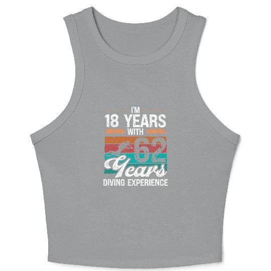 80 Birthday Idea Scuba Diving 80 Year Old Diver Crop Tank Top