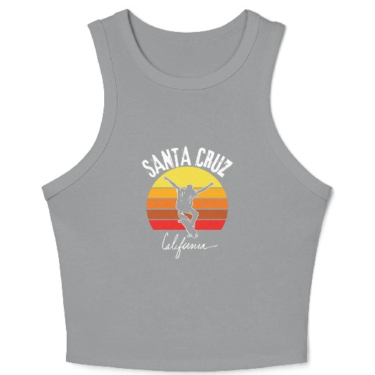 Old School Skater Santa Cruz California Crop Tank Top