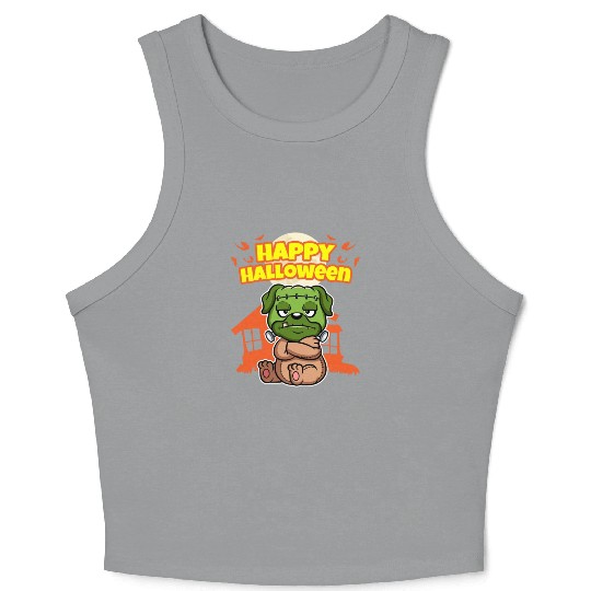 Happy Halloween Scary Funny Hallow's Eve Costume Crop Tank Top