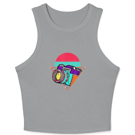Retro Photography Day Gift Camera Photographer Crop Tank Top