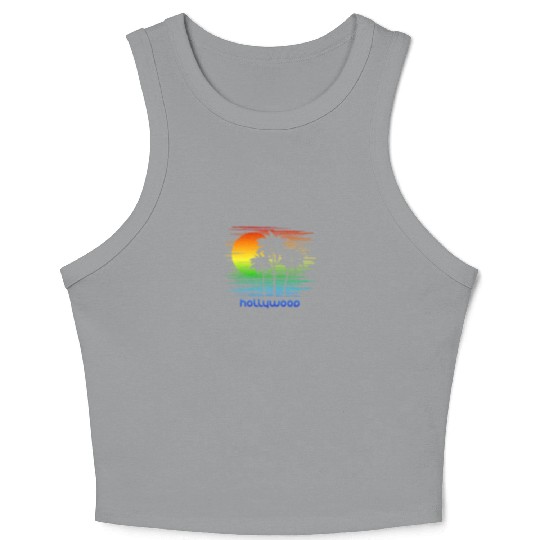 Hollywood California LGBTQ Rainbow Flag Pride Crop Tank Top