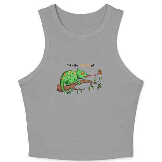 Bitcoin Chameleon BTC logo Crypto lover Hodl Crop Tank Top